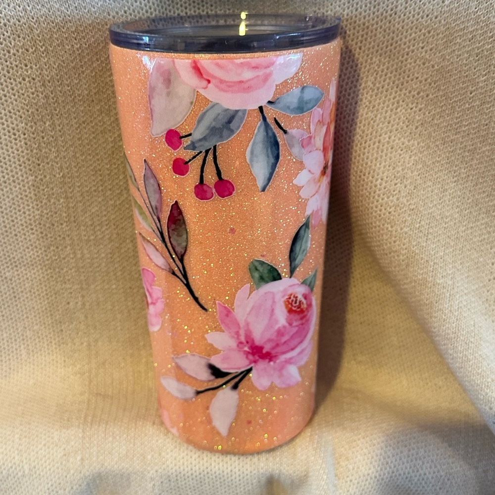 Handmade Floral Tumbler Cup